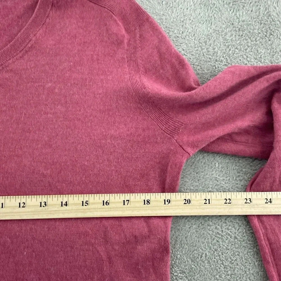 Express Merino Wool Blend V-Neck Sweater Womens Large Pink 3115 - Picture 5 of 8